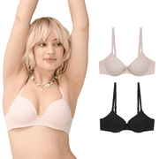 BLAKE \u0026 CO. 2 Pack Junior's Micro Underwire Push Up Bra with Adjustable Straps, Sizes 34B-40DD